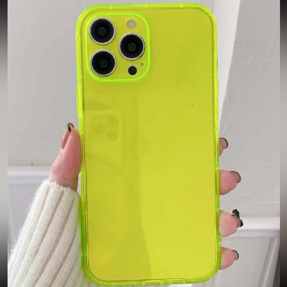iPhone 14 Pro Max Phone Case in Transparent Neon Yellow